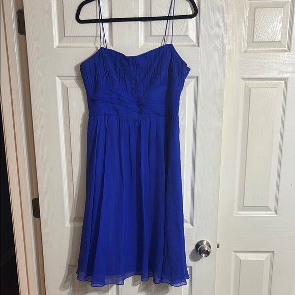 Blue Spaghetti Strap Dress - 100% Silk - Picture 1 of 8